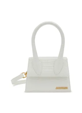 -----------JACQUEMUS ---- ------------OFF WHITE ----Medium Le Chiquito Leather Shoulder Bag --