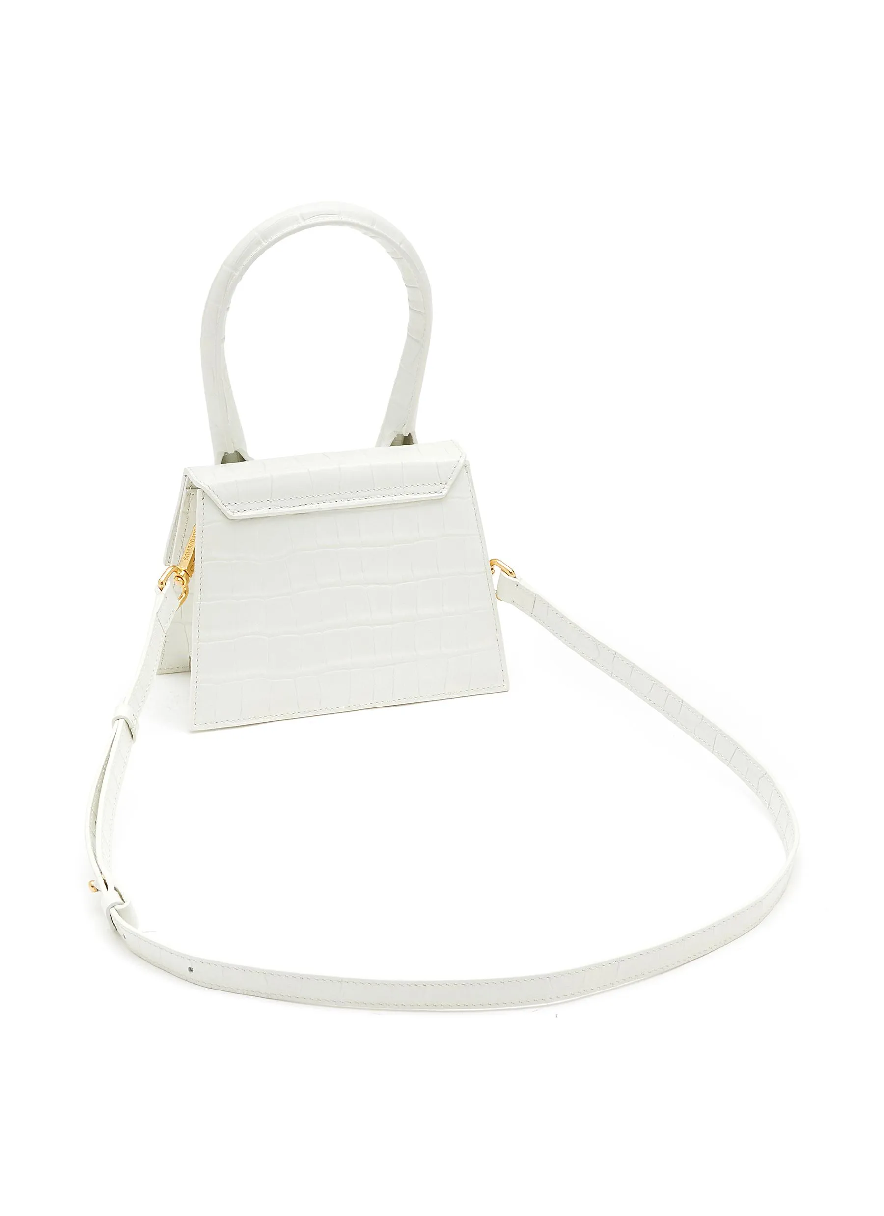 -----------JACQUEMUS ---- ------------OFF WHITE ----Medium Le Chiquito Leather Shoulder Bag --