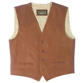 004: Men's Tan Leather Waistcoat