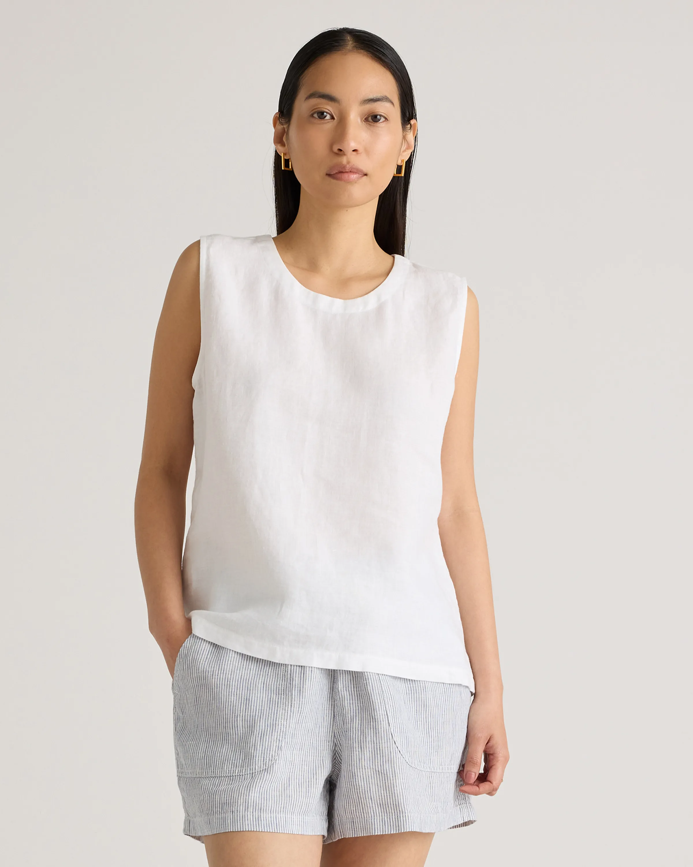 100% European Linen Tank