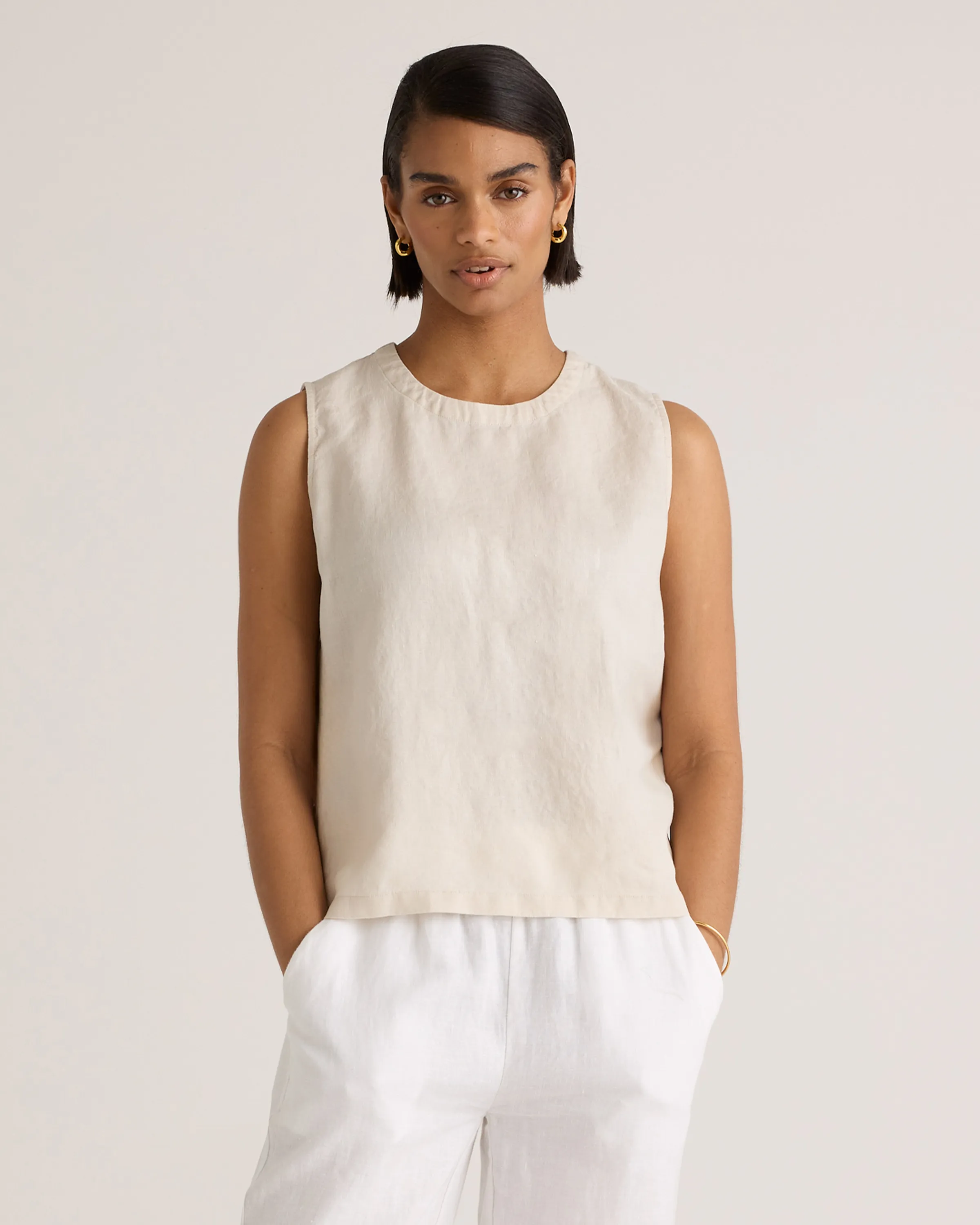 100% European Linen Tank