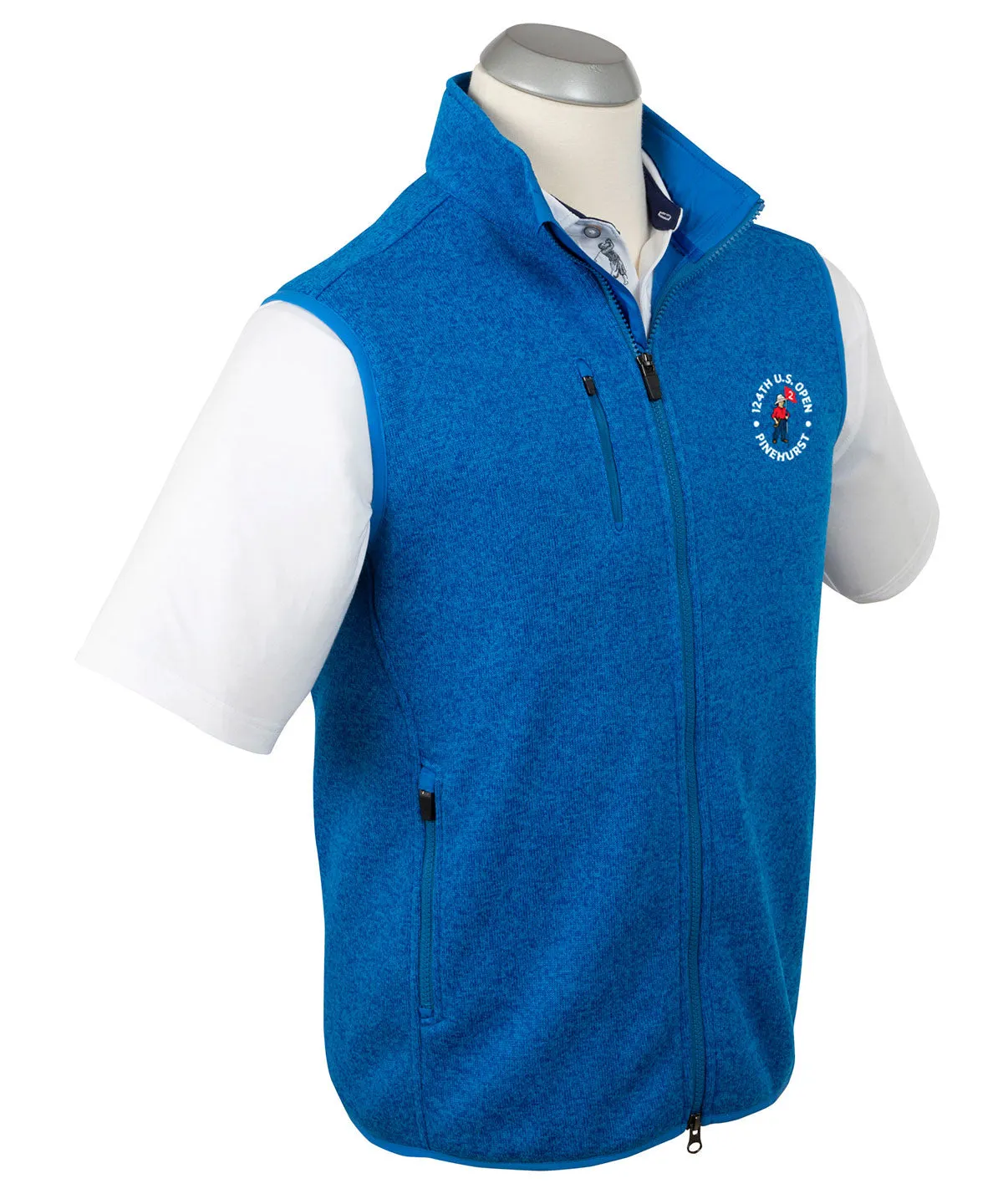 124th U.S. Open Men's Bobby Jones Heathered Full Zip Fleece Vest