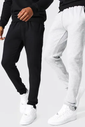 2 Pack Super Skinny Fit Basic Joggers | boohooMAN UK