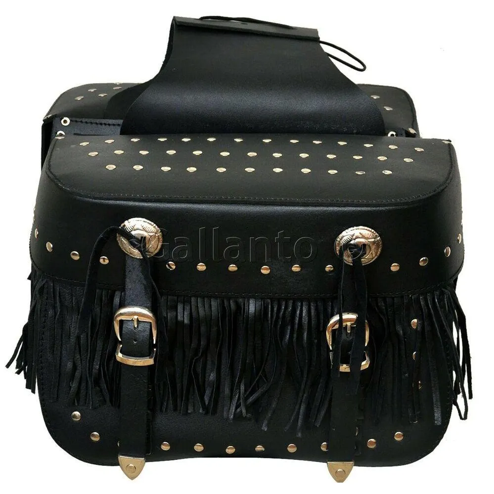 507 Fringe Tassle Motorcycle Leather Saddle Bag