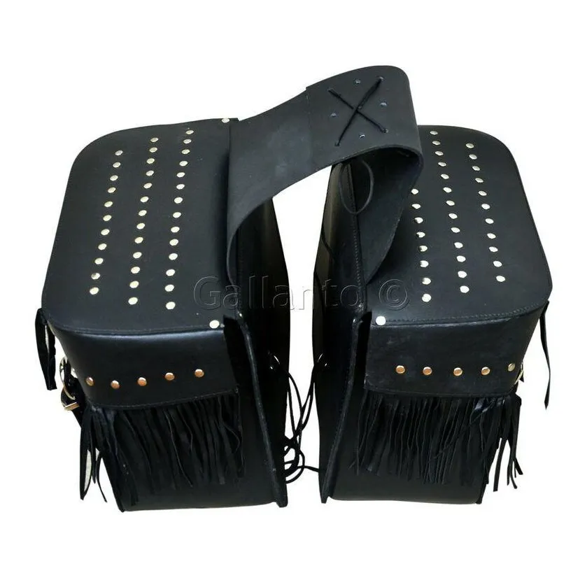 507 Fringe Tassle Motorcycle Leather Saddle Bag