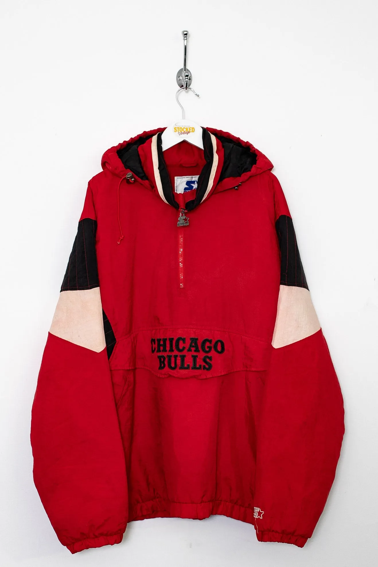 90s Starter NBA Chicago Bulls 1/4 Zip Padded Jacket (XL)