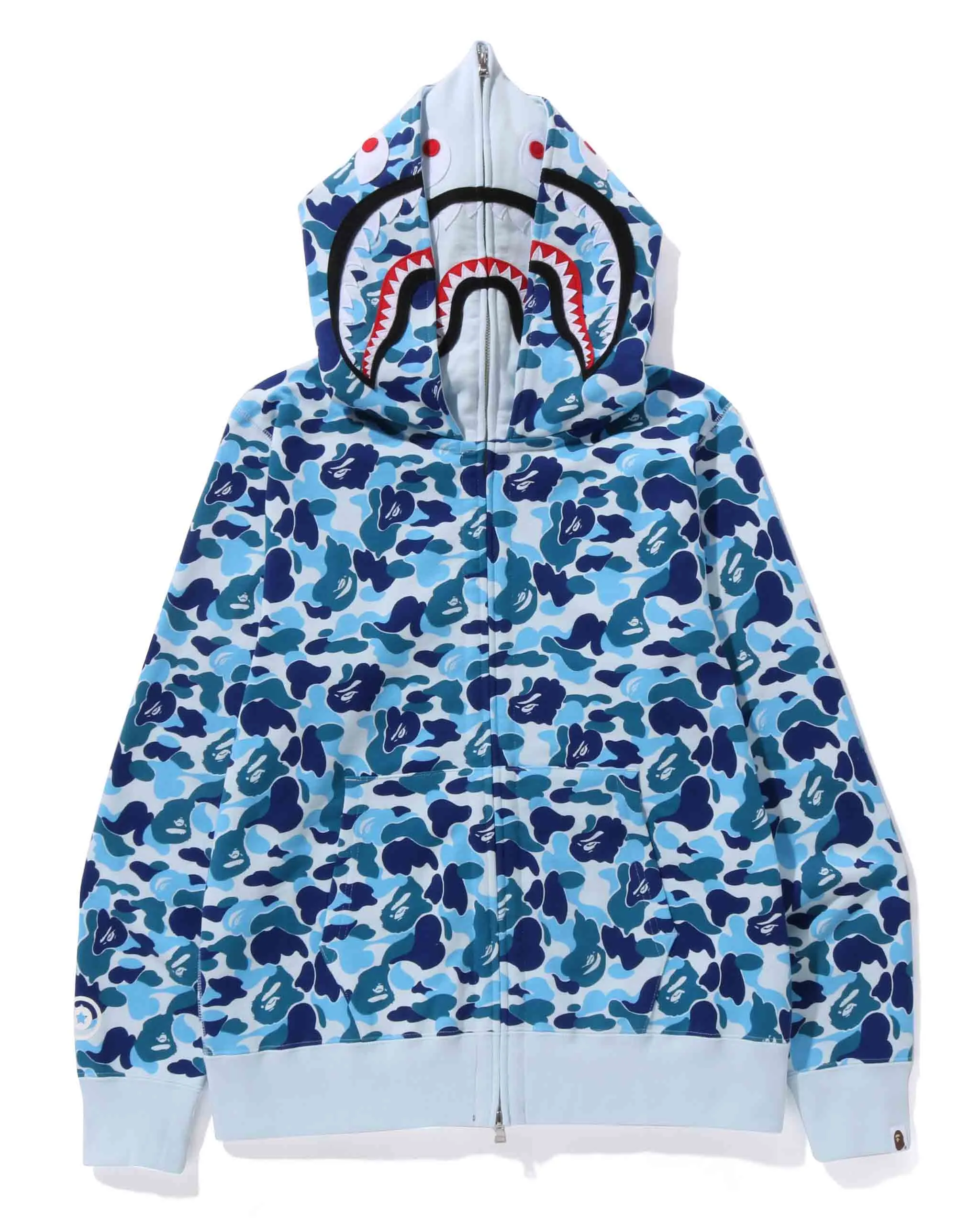 A Bathing Ape ABC CAMO DOUBLE SHARK FULL ZIP HOODIE