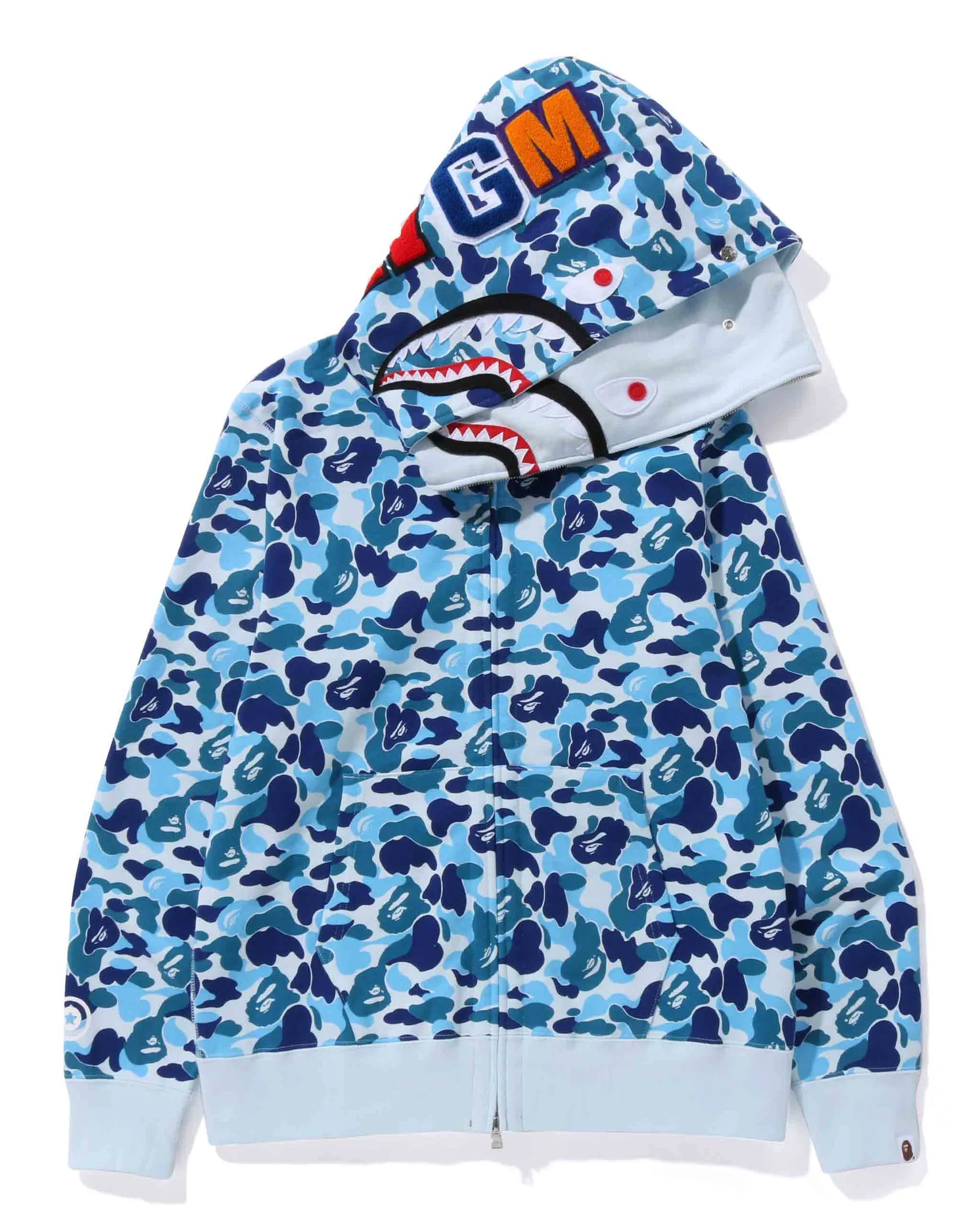 A Bathing Ape ABC CAMO DOUBLE SHARK FULL ZIP HOODIE