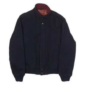 ABERDEEN Mens Bomber Jacket Blue Knit Wool 90s S