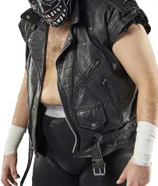 AEW Evil Uno Black Leather Vest | TLC