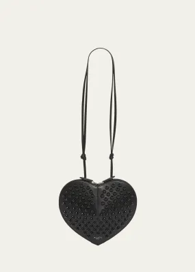 ALAIA Le Coeur Studded Shoulder Bag in Calf Leather