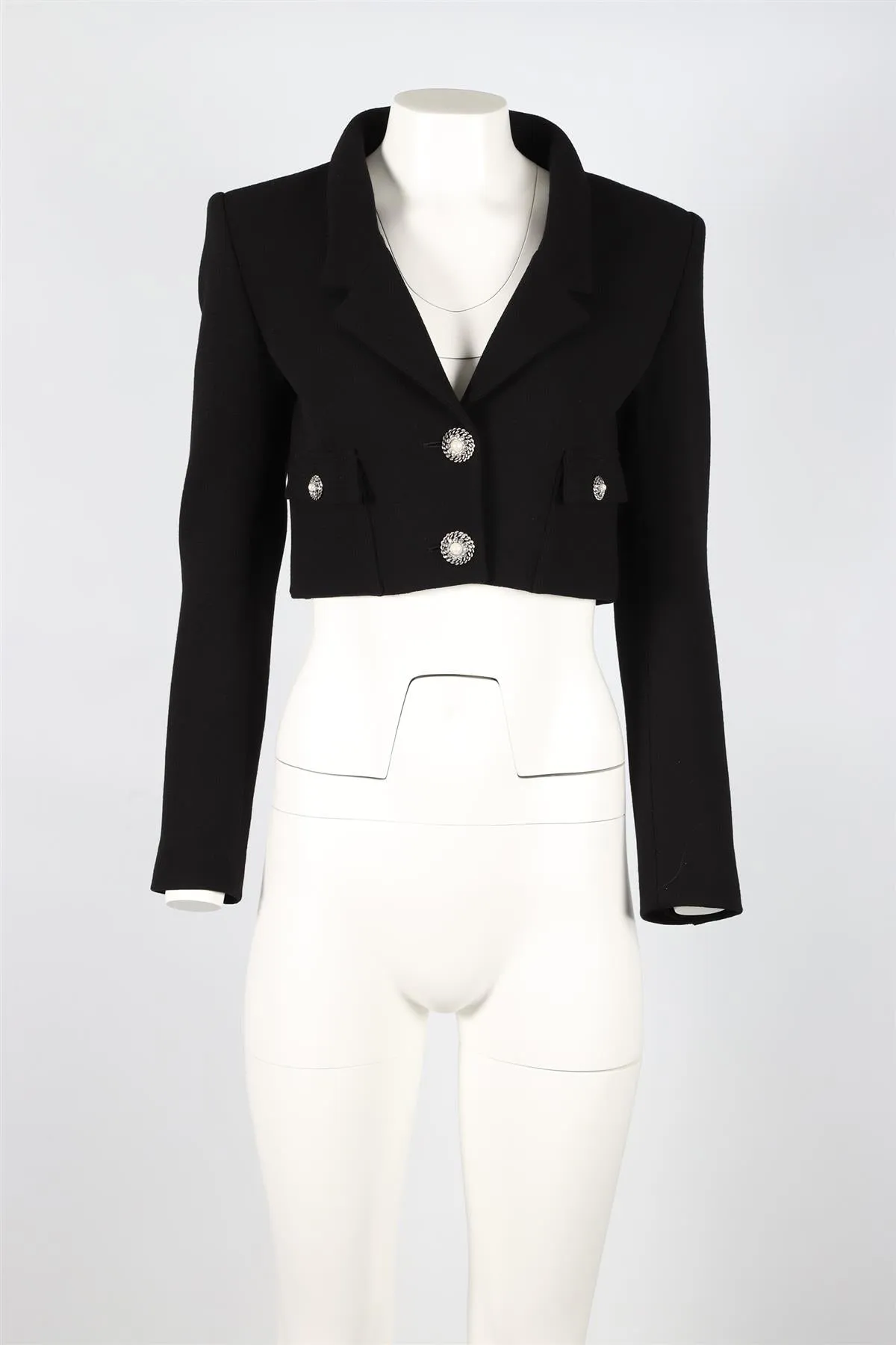 ALESSANDRA RICH CROPPED WOOL BLEND JACKET IT 40 UK 8