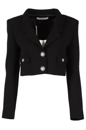 ALESSANDRA RICH CROPPED WOOL BLEND JACKET IT 40 UK 8