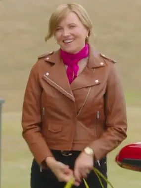 Alexa Crowe My Life Is Murder Brown Leather Jacket