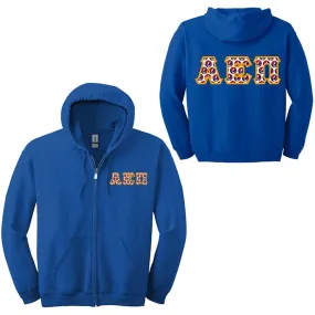 Alpha Epsilon Pi Fraternity Full-Zip Hoodie - G186 - TWILL