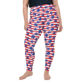 American Football Pattern Plus Size Leggings