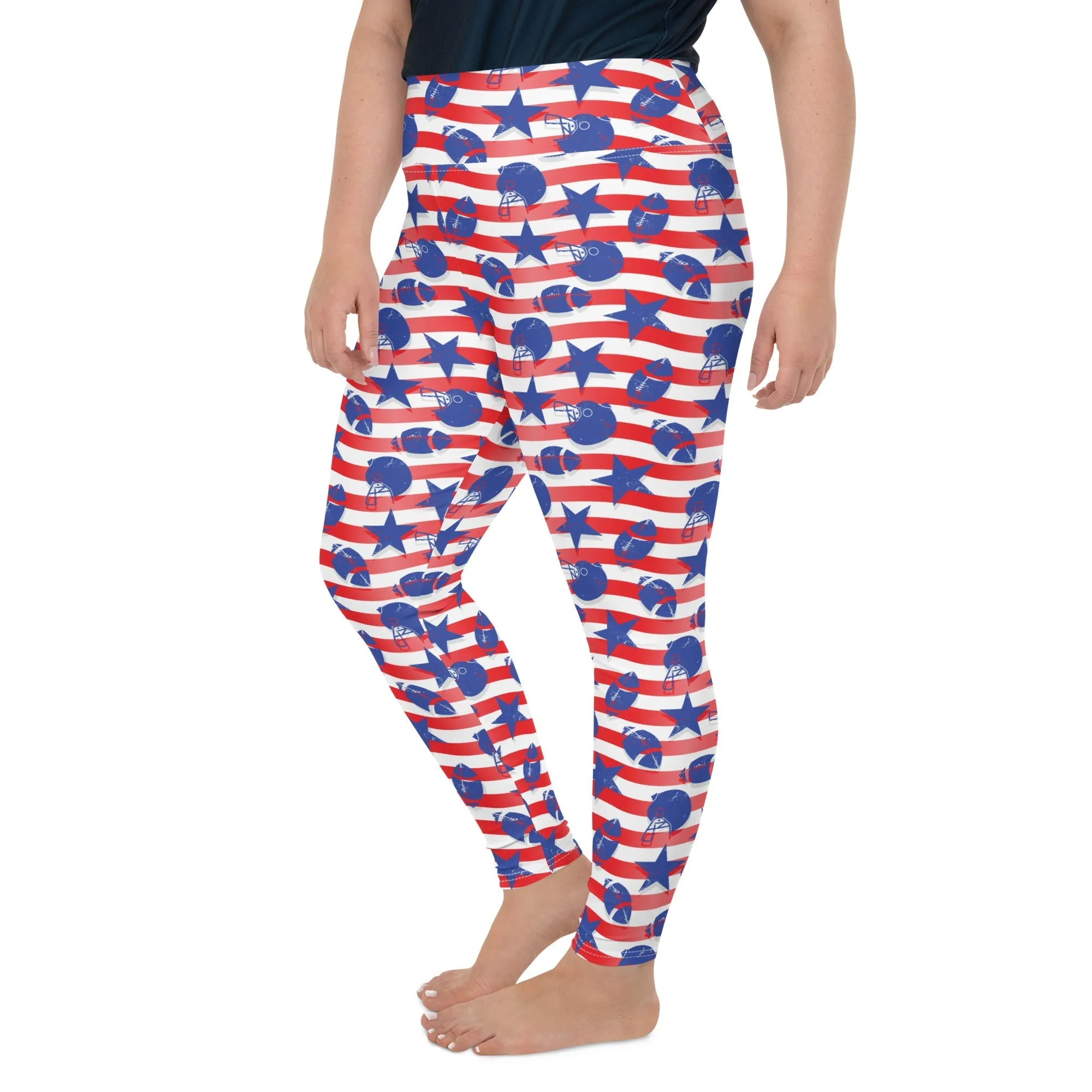 American Football Pattern Plus Size Leggings