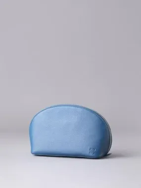 Arnside Large Leather Make Up Bag in Reef Blue