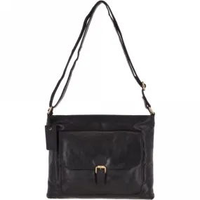 Ashwood Womens Vintage Medium Leather Shoulder Bag Black: G23