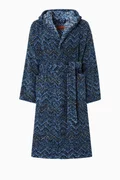 Azul Hooded Bathrobe in Cotton-terry