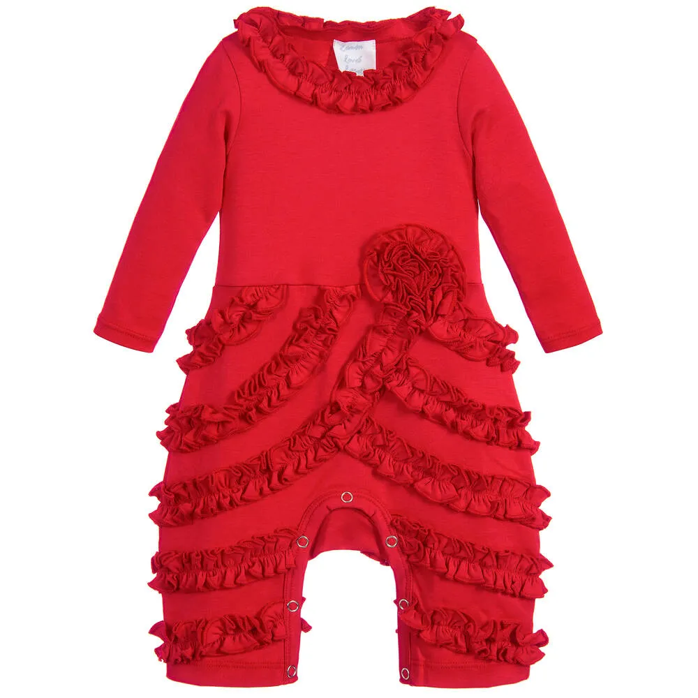 Baby Red Pima Cotton Romper