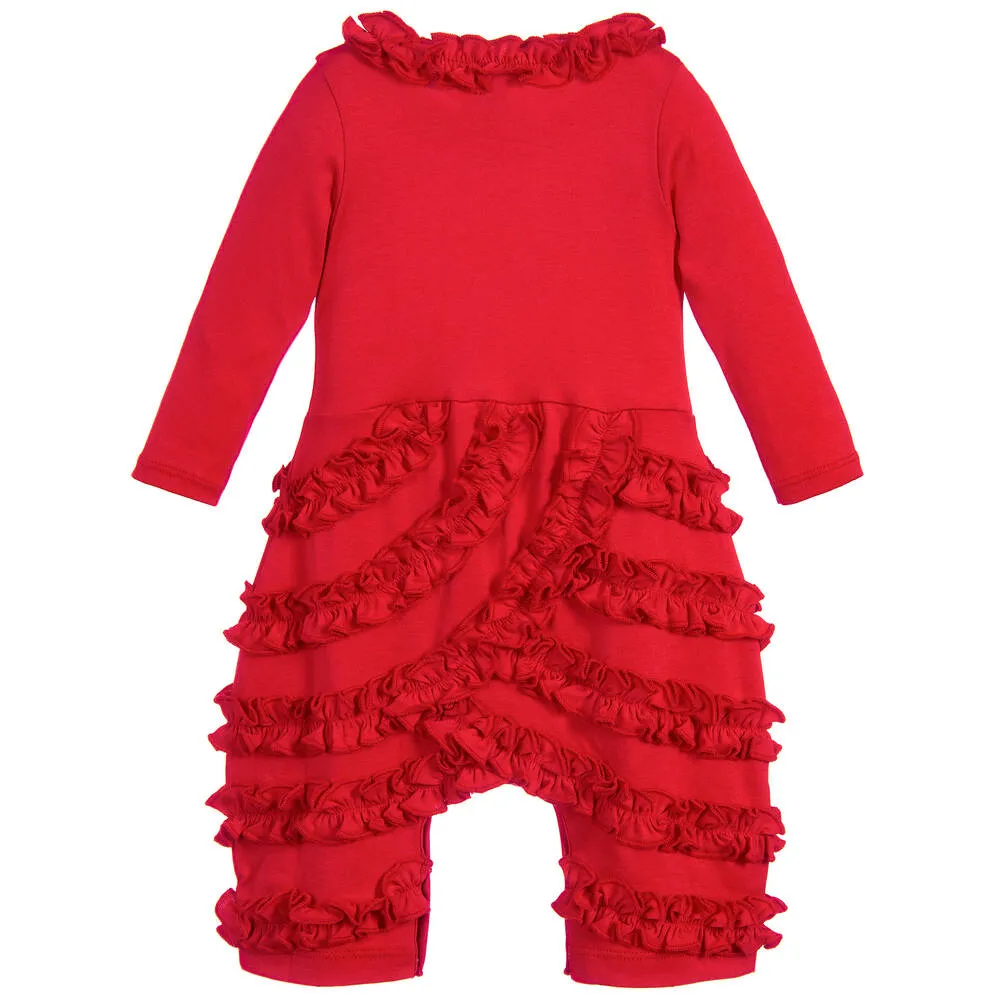 Baby Red Pima Cotton Romper