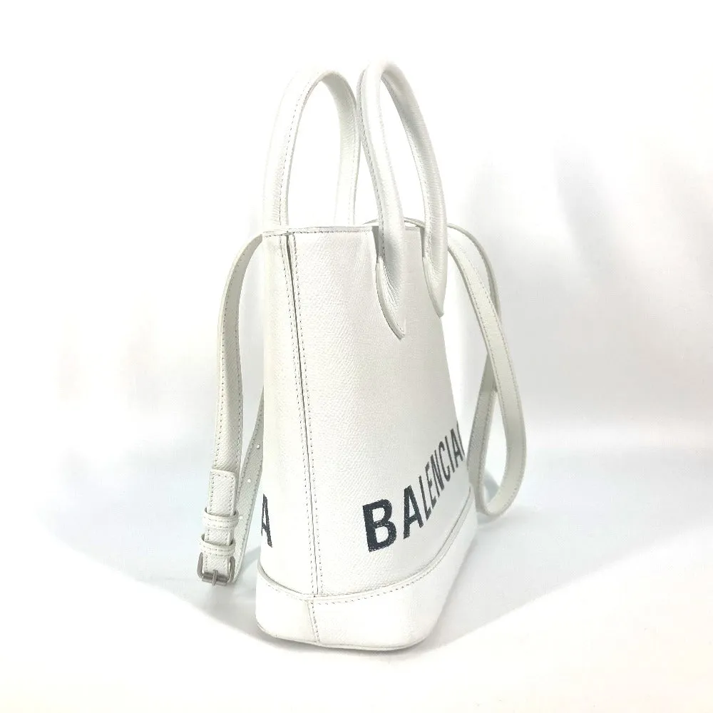 BALENCIAGA Shoulder Bag 596159 leather white logo Ville XXS Women