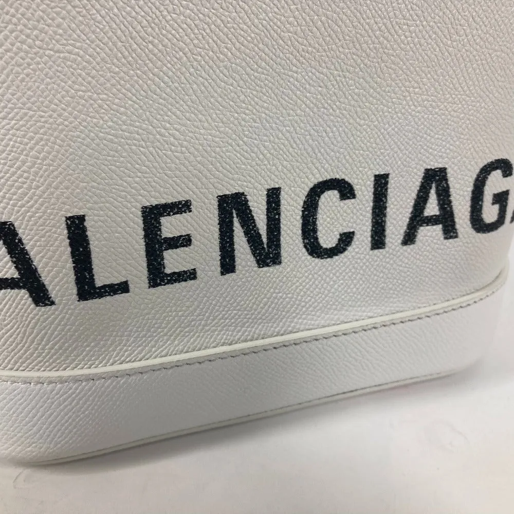 BALENCIAGA Shoulder Bag 596159 leather white logo Ville XXS Women