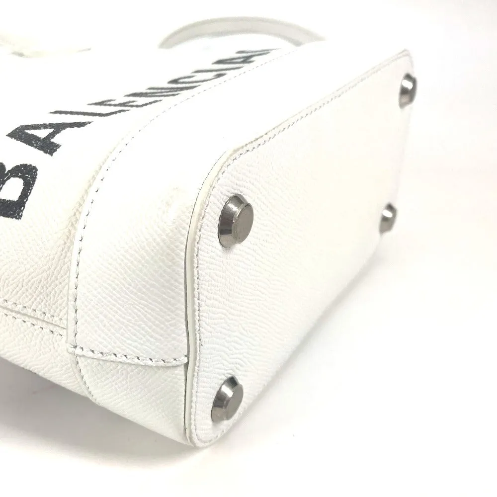 BALENCIAGA Shoulder Bag 596159 leather white logo Ville XXS Women