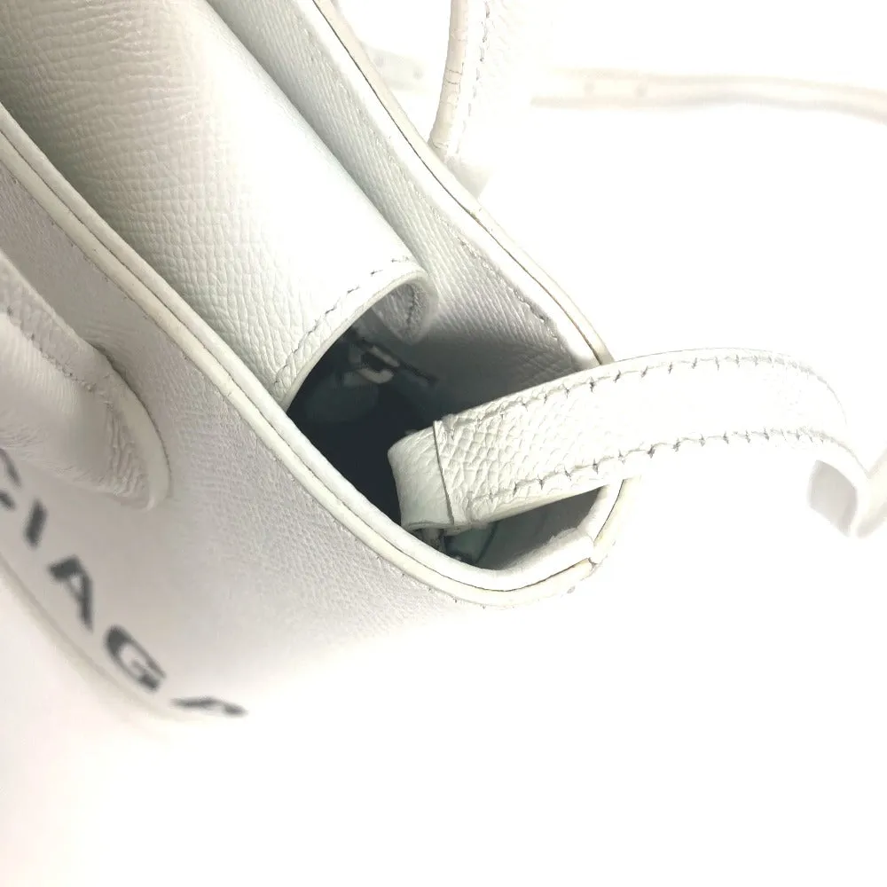 BALENCIAGA Shoulder Bag 596159 leather white logo Ville XXS Women