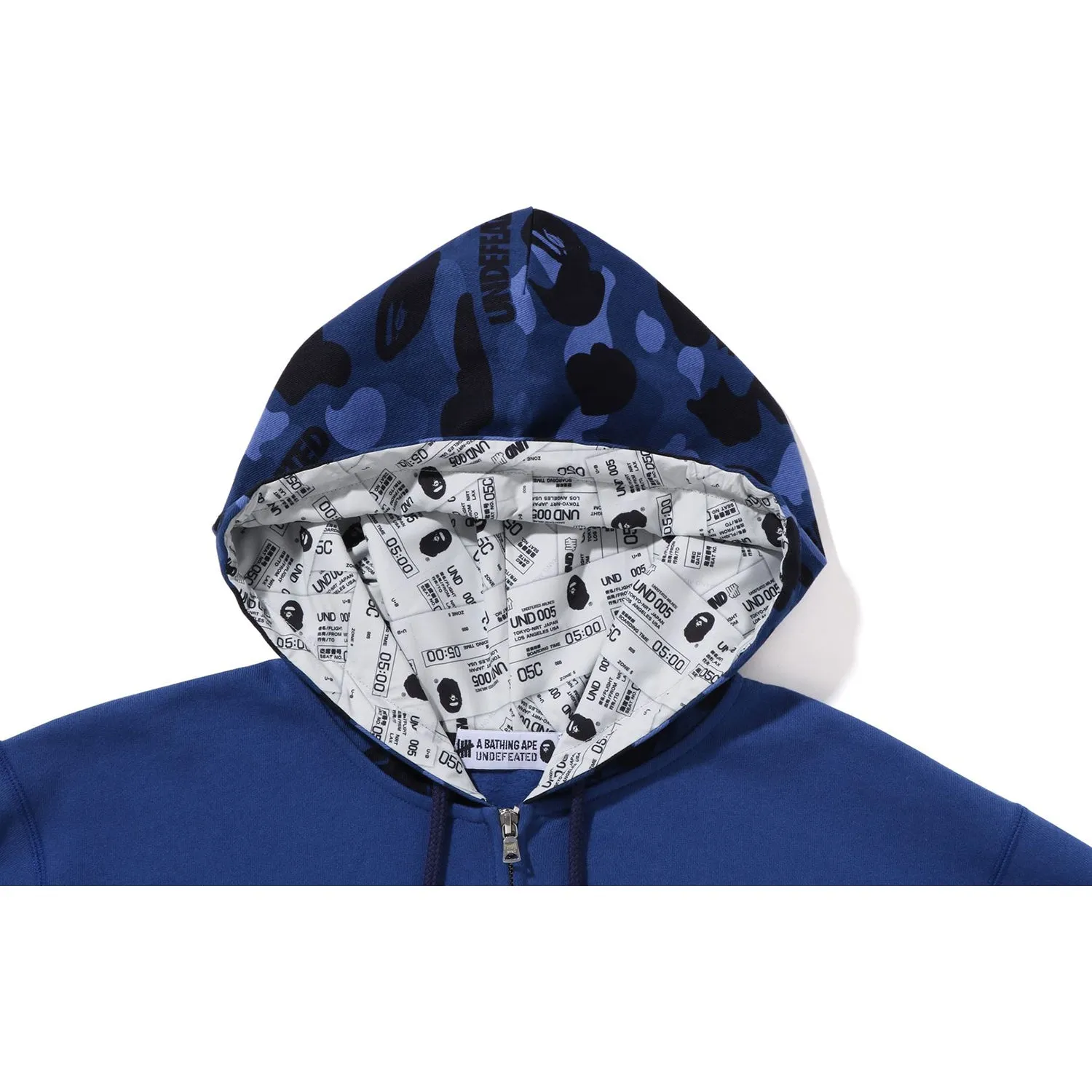 BAPE X UNDEFEATED COLOR CAMO RELAXED ZIP HOODIE MENS