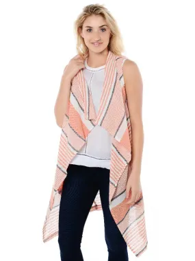     BB DAKOTA  Avery Stripe Linen & Cotton Drape Front Vest    