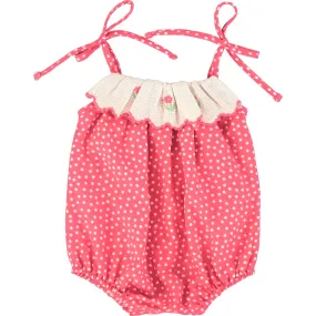 Bebe Organic Lili Romper, Cherry Dots