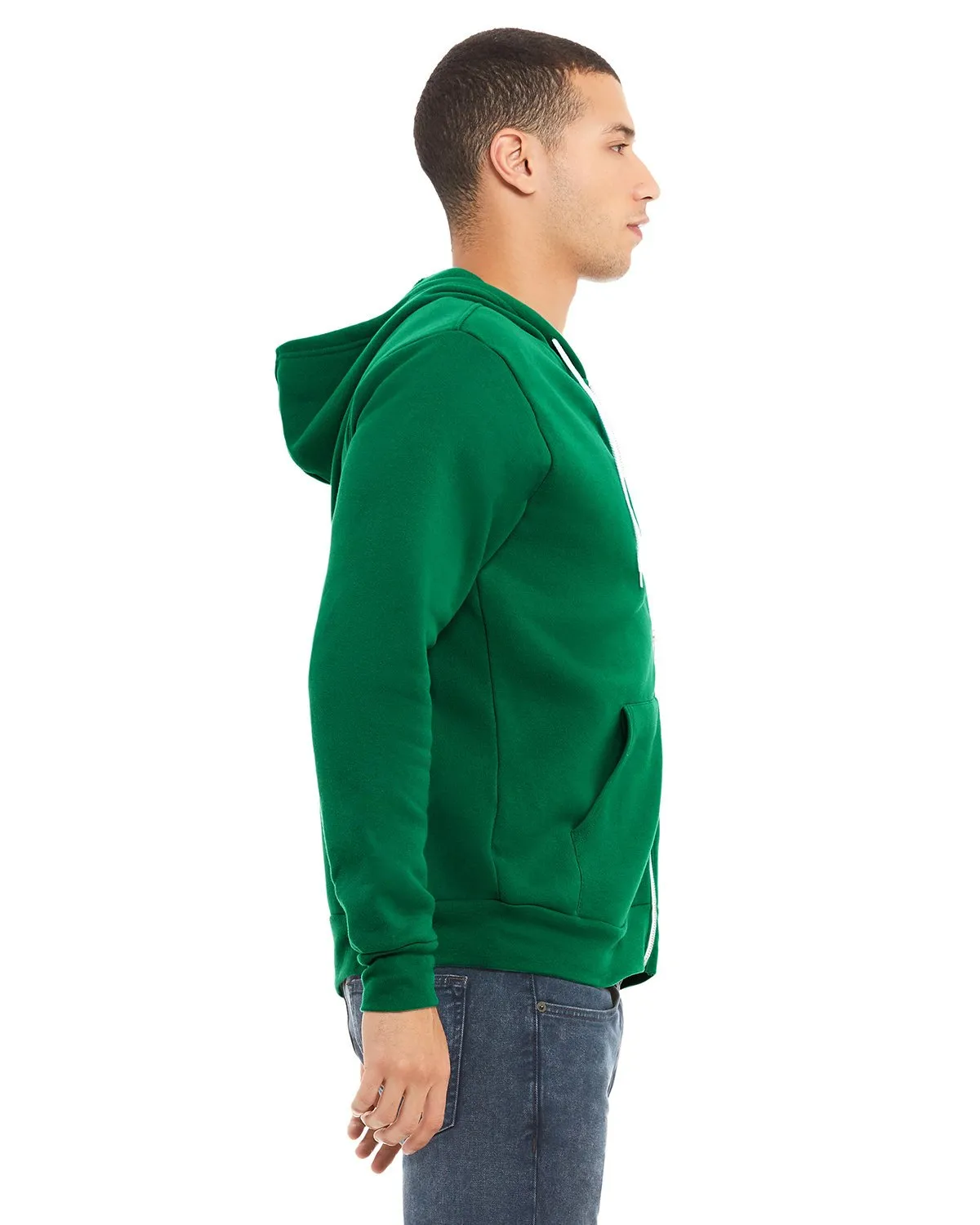 Bella + Canvas Unisex Poly-Cotton Fleece Full-Zip Hoodie 3739 Kelly