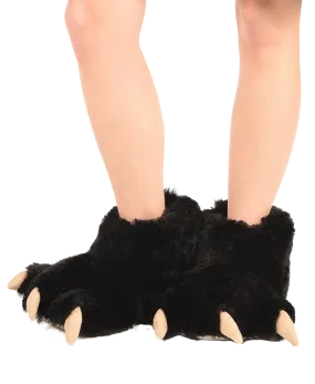 Black Bear Kid and Adult Paw Slipper