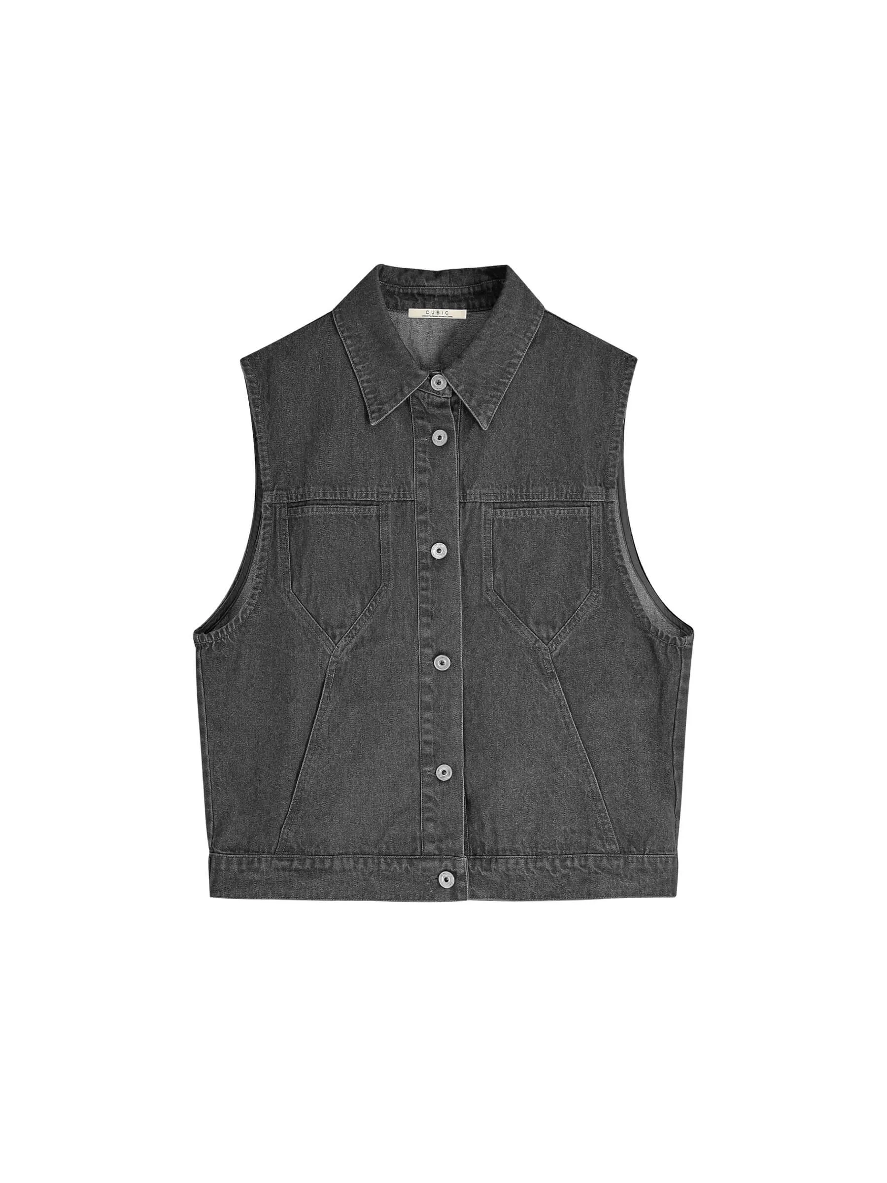 Button Down Denim Waistcoat