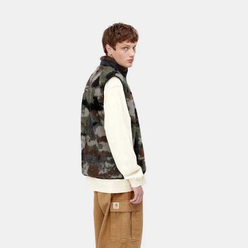 Carhartt WIP Prentis Liner Fleece Vest (Trail Jacquard, Woodland/Black)