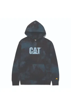 CAT Men's Logo Printed Pullover Hoodie (Blue Hyrdo Aop -Blue)