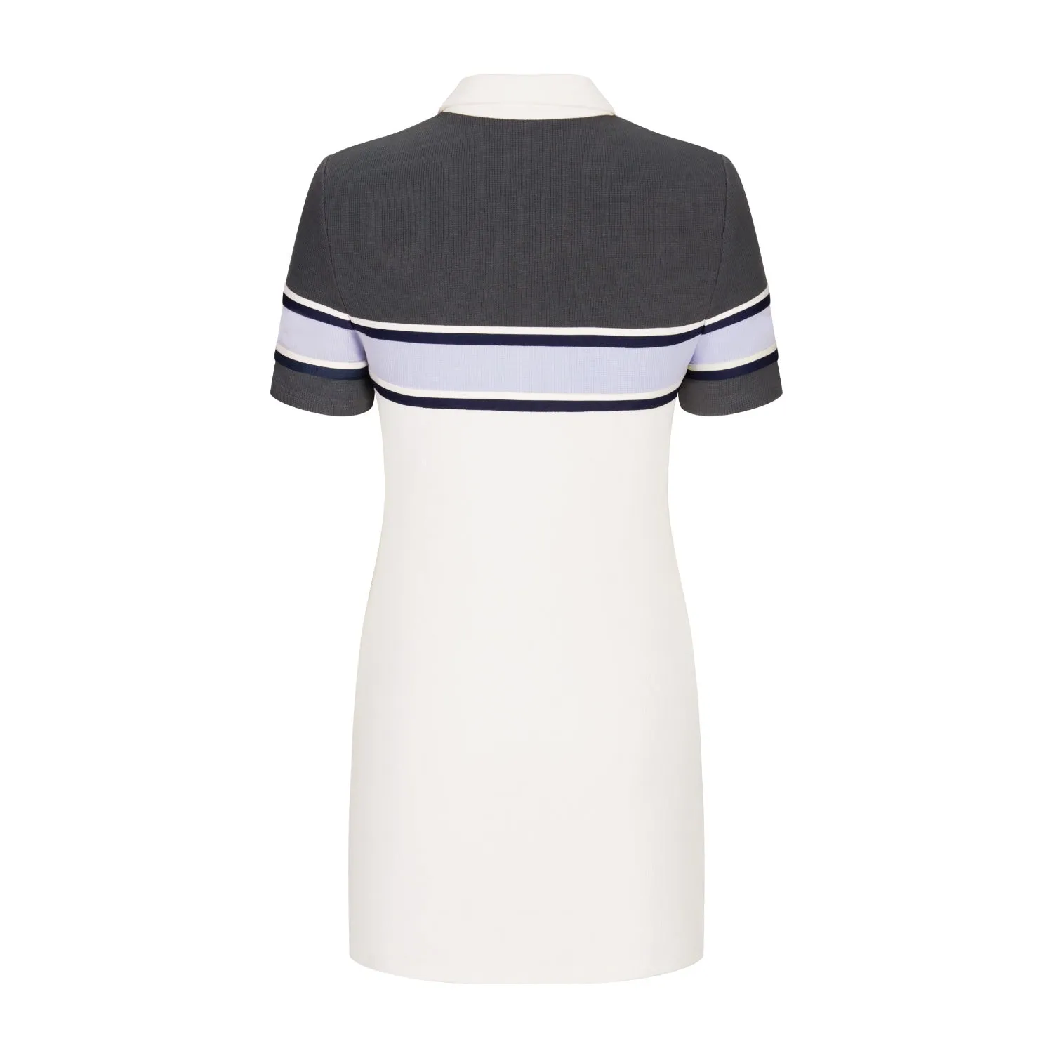 Collar Polo Dress in White-