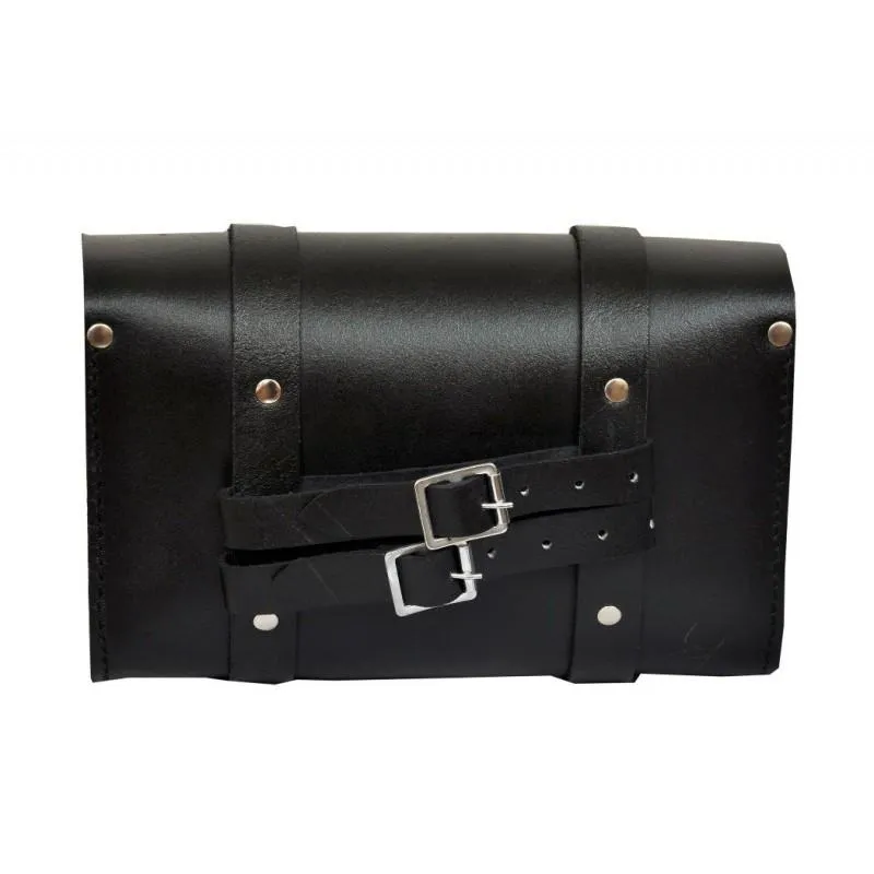 Concho Large Biker Leather Black Tool Bag