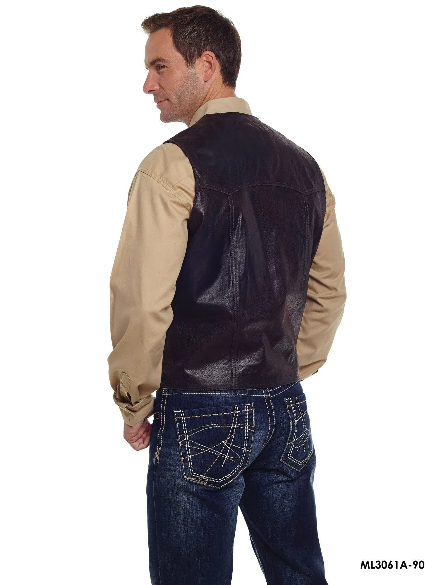 Cripple Creek Men’s Leather Antique Chocolate Vest