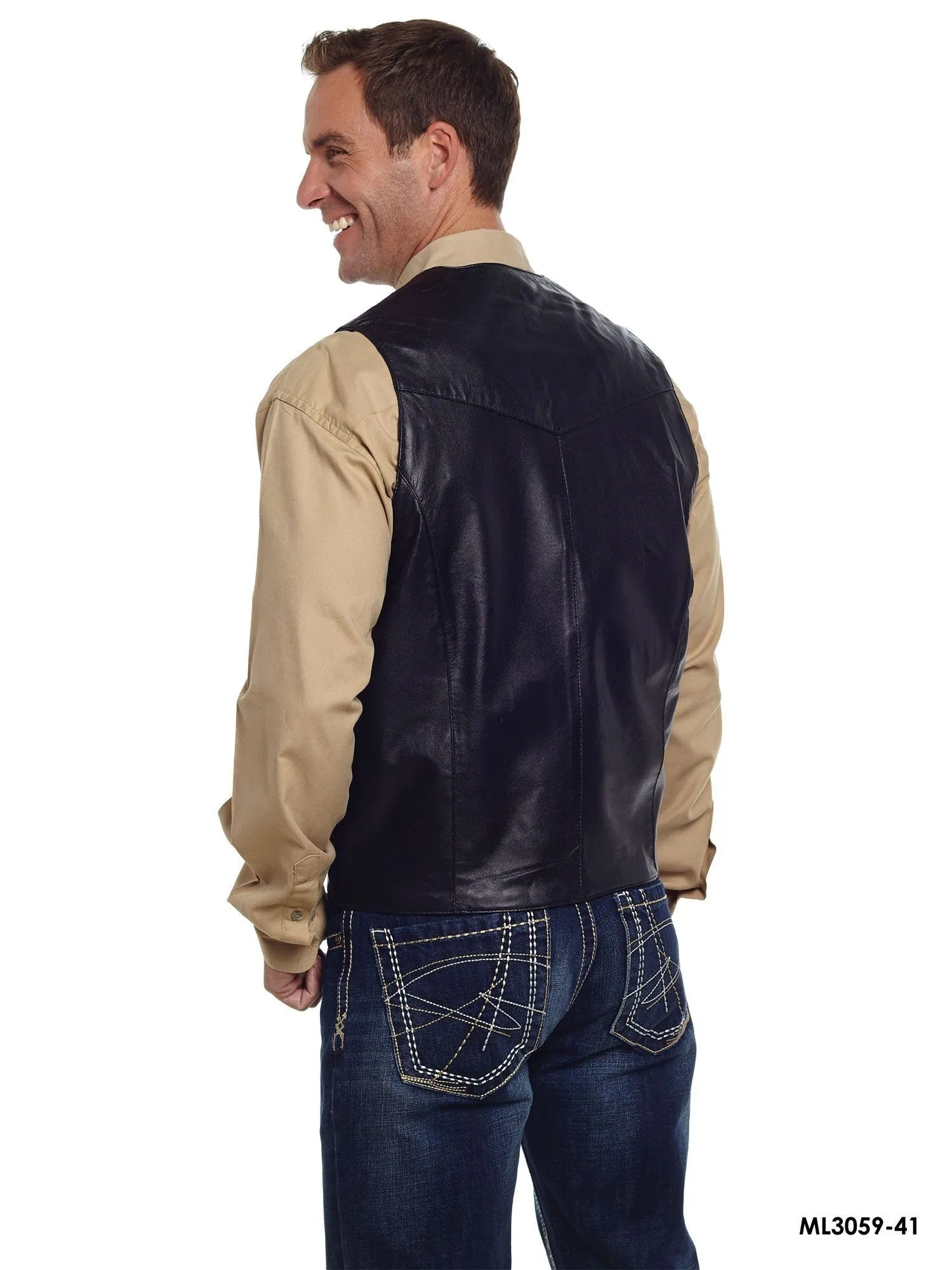 Cripple Creek Men’s Leather Black Vest