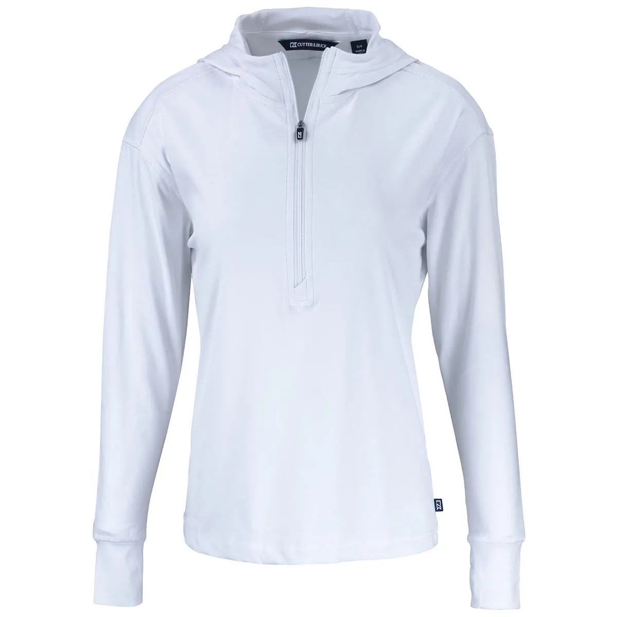 Cutter & Buck Women's White Daybreak Eco Recycled Half Zip Hoodie