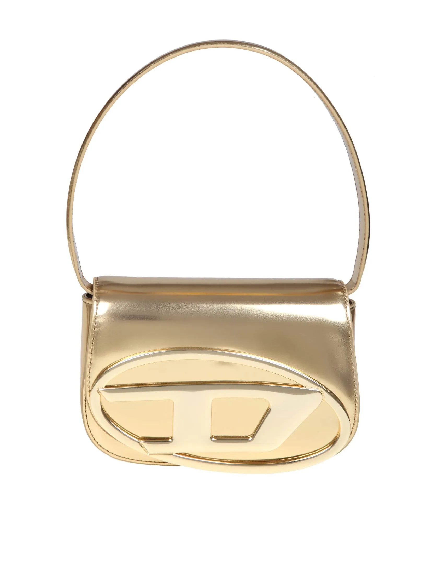 DIESEL 1DR SHOULDER BAG IN GOLD COLOR MIRROR LEATHER