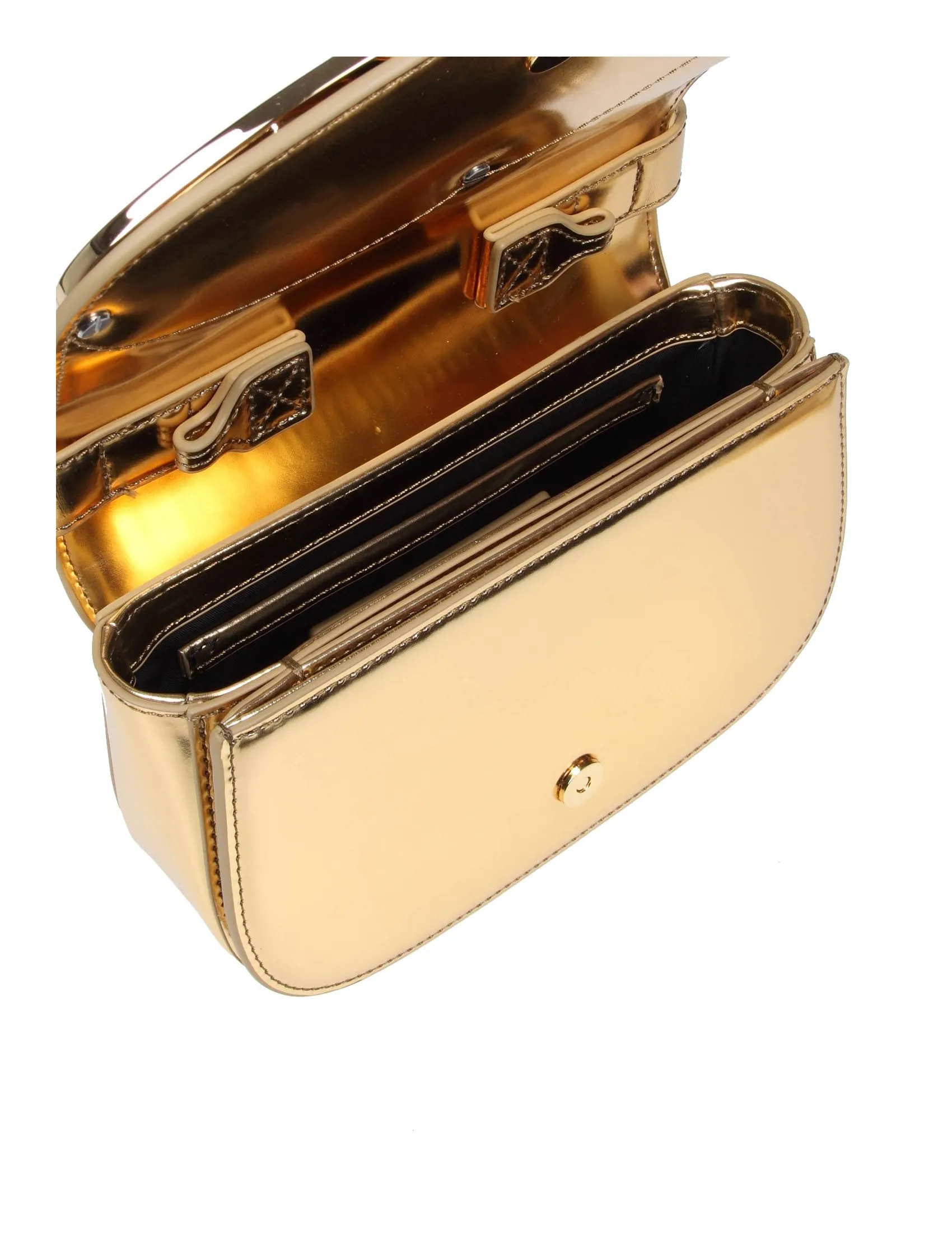 DIESEL 1DR SHOULDER BAG IN GOLD COLOR MIRROR LEATHER