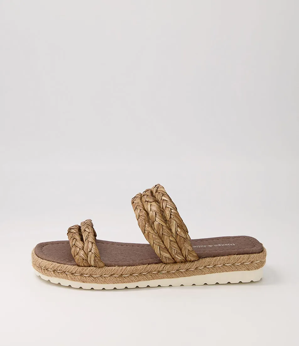 DJANGO & JULIETTE Sakeena Nutmeg Syn Raffia Sandals