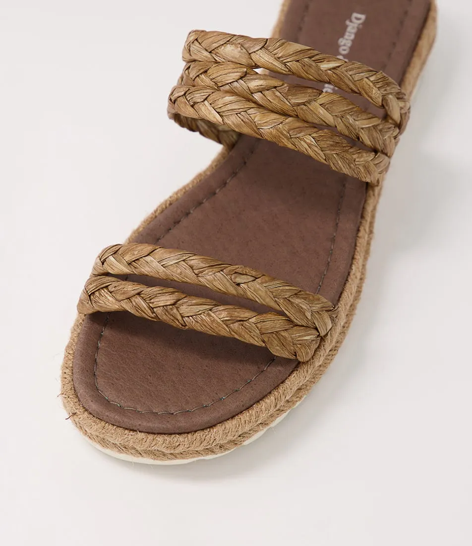 DJANGO & JULIETTE Sakeena Nutmeg Syn Raffia Sandals