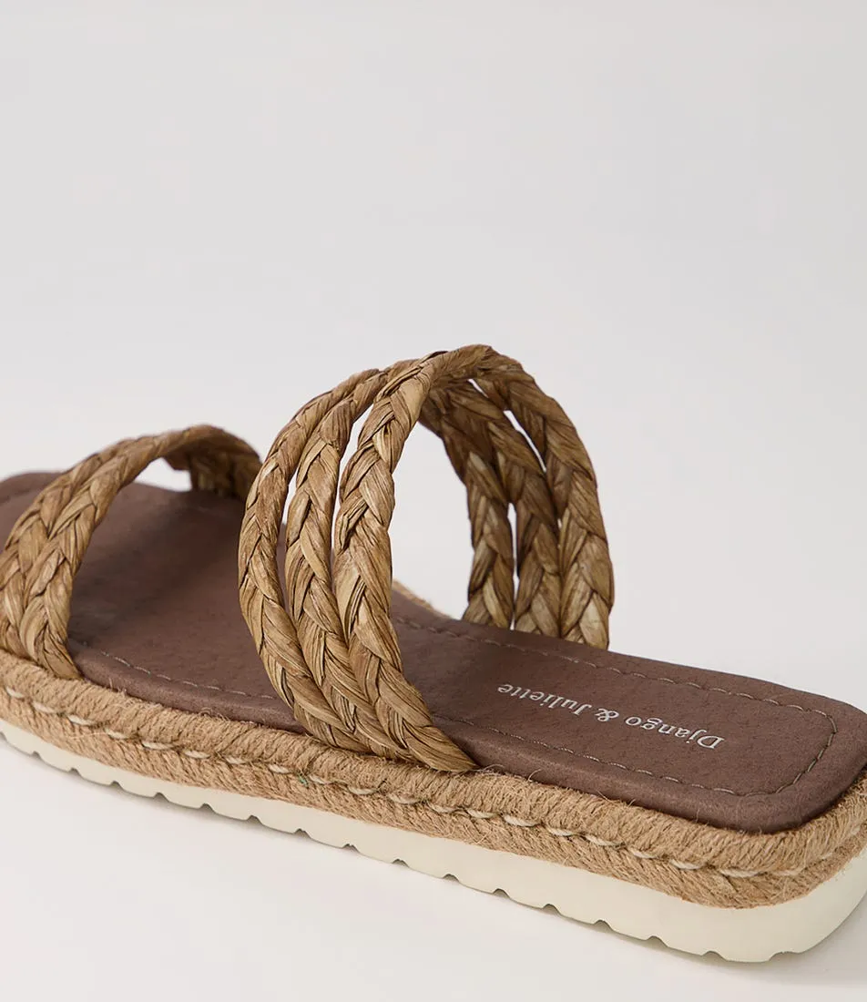 DJANGO & JULIETTE Sakeena Nutmeg Syn Raffia Sandals