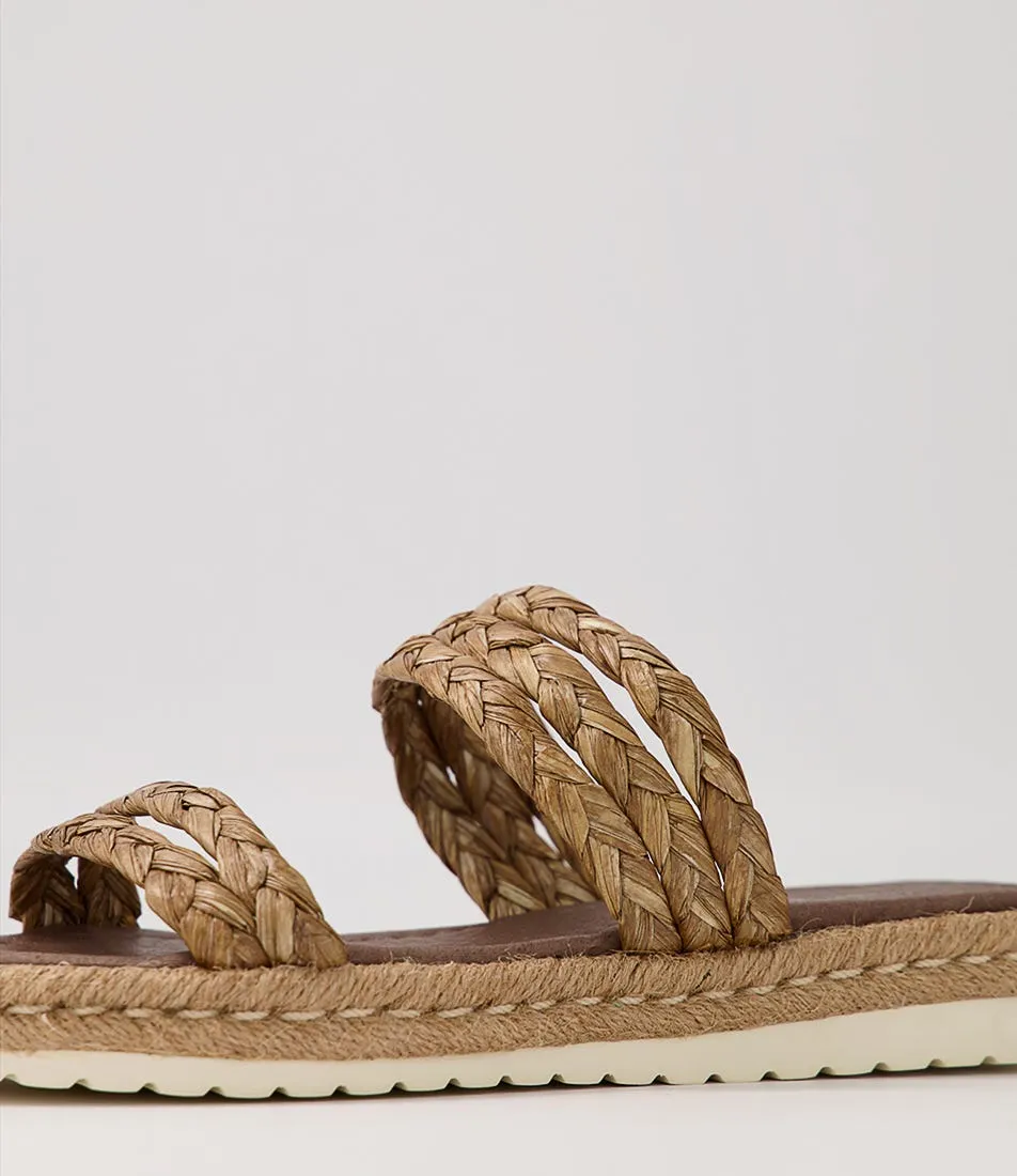 DJANGO & JULIETTE Sakeena Nutmeg Syn Raffia Sandals