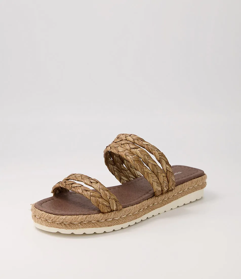 DJANGO & JULIETTE Sakeena Nutmeg Syn Raffia Sandals